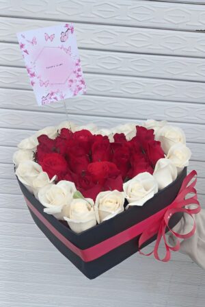 Corazón rojo y blanco R62